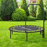 Everfit 48inch Round Fitness Trampoline Rebounder Adjustable Handrail Green TRAMPO-C-MINI48-R-GNBK