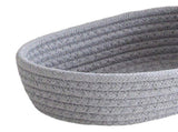3 Pcs Desktop Storage Basket Oval Organizer Container Cotton Rope Hand Woven for Makeup Snacks Grey V1294-YM0626-3117220295312