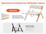 Wooden Folding Chairs with Cushion, Set of 2, Portable Foldable Cushion Chair with Wooden Frame, V952-MZHZZZDYXDFBPPPME001V0