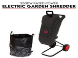 2500W Electric Garden Mulcher Shredder Portable Wood Chipper on Wheels w/ bag V379-ELCTRCHP02