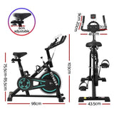 Everfit Spin Bike Exercise Bike 10kg Flywheel Fitness Home Gym 150kg capacity EB-B-SPIN-02-BK