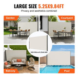 Retractable Side Awning,160X300cm Aluminum Outdoor Privacy Screen, 280g Polyester Water-proof V952-ZYPF160X300CMM001V0