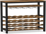 CARLA HOME Large Rack with Glass Holder, Metal Designed Bottle Holder and Wood Countertop up to LSB-36268
