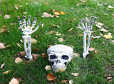 Halloween Glowing Skeleton Head Hands Arms Stakes Luminous Outdoor Decor for Lawn Garden Yard V1294-YM0716-10351200