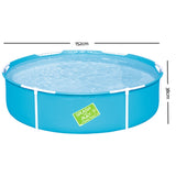 Bestway Kids Pool 152x38cm Round Steel Frame Swimming Pools Above Ground 580L BW-POOL-KID-R-56283