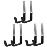 Wall Mounted Garage Hooks, L Shape Design, Black PVC, Strong Bearing Capacity, Home Use, 6Pcs V1369-AZ3-W-20861