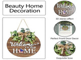 Welcome Sign for Front Door Density Board Hanging Round Plaque Front Door Sign Wreath Decoration for V1294-YM0901-3115240113911