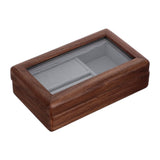 Coffee Walnut Wood Jewelry Box with Transparent Lid for Storage V1366-AZ2-W-13831