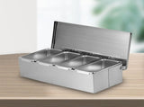 4 Compartment Stainless Steel Seasoning Box Trays, Keep Kitchen Organized, Versatile & Practical for V1192-AZ-W-16971