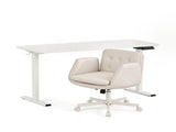 Artiss Criss Cross Chair with Wheels & Adjustable Armrests and Electric Standing Desk 140cm with HASD-ET156E-2018-BG