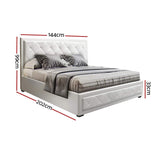 Artiss Bed Frame Double Size Gas Lift White TIYO BFRAME-F-TIYO-D-WH-ABC