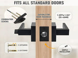 Matte Black Privacy Door Lever Handles with Keys, 2 Pack Heavy Duty Interior Door Lockset, V1181-HI011-2-BK-1