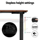 Artiss Standing Desk Motorised Dual Motor Rustic Brwon 140CM HASD-268-BKDF-RBDB-140