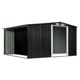 Wallaroo Garden Shed with Semi-Closed Storage 10*8FT - Black GSS-BSW-108S-BK