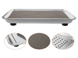 Pet Water Fountain Drip Tray Stainless Steel with Water Flow Guidance and Non Slip Bottom Plated V1369-AZ3-W-19380