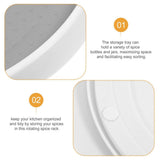 Grey Rotating Spice Rack Organizer with Round Tray for Kitchen and Bathroom Storage V1192-AZ-W-20590