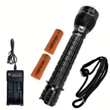 LED diving high-lumen 26650 battery professional diving V1102-124-37522-BLK-YELLOWLIGHT