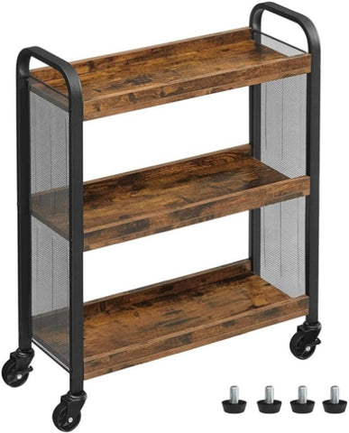 VASAGLE Utility Cart Rustic Brown V227-9101101060470