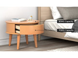 Artiss Bedside Table Drawers Curved Side End Table Storage Nightstand Oak ENZO FUR-T-BS-RND-WD