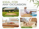 Bamboo Bath Mat for Bathroom - Wooden Bathmat, Sauna Spa Steps Decor and Accessory - 40*60cm V1366-AZ2-W-07601