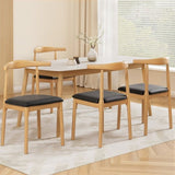Artiss 4x Dining Chairs Rubber Wood Leather Seat Black MO-DIN-B-02-PU-BKX4