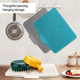Silicone Dish Drying Mat, Heat Resistant Non Slip Ribbed Draining Pad For Kitchen Sink Countertop, V1237-ZY-807-087