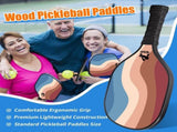Lightweight 9-Ply Hard Basswood Pickleball Paddle Set with Curved Stripes Design - 4 Durable Paddles V888-ELOSUNG52096