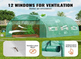 Walk-in Tunnel Greenhouse, 19.4x9.7x6.5 ft Hoop House Greenhouse Tunnel, Plant Hot House with V952-SDXWS20X10X7U1NJ3V0
