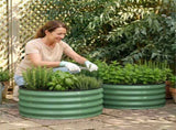 Green Fingers Round Raised Garden Bed 2 Pack Galvanised Planter Box Rust Resistant 60x60x30cm Green GB-ROU-6030-GNX2