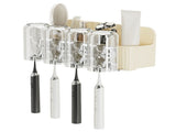 Cute Bear Toothbrush Shelf with Automatic Toothpaste Squeezer Plastic Punch Free Save Space Wall V1294-YM0901-3112230064513