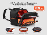 Tool Backpack, 49 Pockets, Heavy-duty Tools Storage Organizer Work Bags with Laptop Compartment & V952-GJBBBD1012INXI8UM001V0