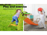 Keezi Kids Slide Set Basketball Hoop Indoor Outdoor Playground Toys 100cm Orange KPS-SLIDE-PANDA-OG