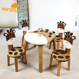 Hand Carved Children's Table Wooden GIRAFFE Theme V277-HCCTWGT