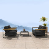 5 Seater Grandeur Lounge Suite Charcoal Grey V264-OTF-545A-DGR-6PC
