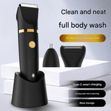 3-in-1 Men's Electric Body Groomer & Hair Clipper Kit - Waterproof, USB-C Rechargeable with Charging V888-ELOSUNG25678