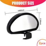2 Pcs Car Blind Spot Mirror, Adjustable Towing Mirrors with HD & Wide Angle, Universal Automotive V1192-AZ-W-17561