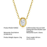 Elegant Moissanite Clavicle Necklace in 925 Silver with Gold Plating, Featuring a 4x6mm Oval Cut V1341-ZY-4YW8N8RG-MOISSANITE-PREMIUMS925