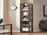Small 6-Tier Industrial Bookshelf, Rustic Brown, Black V178-62384
