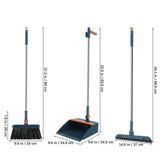 Foldable Broom and Dustpan Set Blue Sturdy and Reliable 1Set V1192-AZ-W-21057