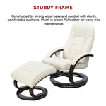 PU Leather Deluxe Massage Chair Recliner Ottoman Lounge Remote V63-771965