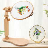 Embroidery Stand Rotating Cross Stitch Holder, Natural Beech Wood Frame with 15cm & 20cm Hoops, V1107-120-56830-WOO-EMBROIDERYSTAND