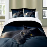 Nero Cat Midnight Gaze Quilt / Doona / Duvet Cover set V745-AQ042690S2