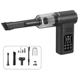 Black 4-in-1 Car Vacuum Cleaner and Tyre Inflator Portable Cordless Air Pump with LED Light and V888-ELOSUNG40840