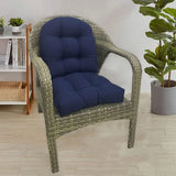 Outdoor Chair Seat Cushions 2 Pack, Waterproof Thickened Tufted U Shaped Chair Cushions for V1189-LC-RY-00004