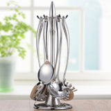 Stainless Steel Cooking Utensil Stand Kitchenware Spatula Scoop Spoon Rotating Storage Rack V1294-YM0901-3118200101811