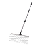 Bow Rake Garden Rake with Detachable Long Handle 21 Tines Garden Tool for Loosening Soil Gathering V1294-YM0901-3111250160611