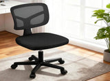 Artiss Armless Office Chair with Wheels, Ergonomic 360&deg Swivel Home Office Desk Chair, Height OCHAIR-M-2421-BK