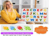 26 Pcs Wooden Fridge Magnets Set, Flexible Magnetic Letter Decor Stickers, Waterproof And Simple V1369-AZ3-W-12133
