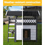 i.Pet Cat House Outdoor Shelter 77cm x 50cm x 73cm Rabbit Hutch Wooden Condo Small Dog Enclosure PET-CH-770-GR