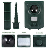 Ultrasonic Animal Deterrent Solar Powered Waterproof Outdoor Training Aid for Garden Yard Dark V1189-LC-RY-00010